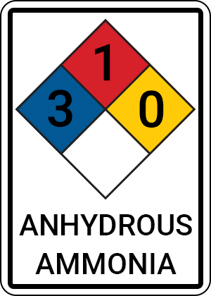 Anhydrous Ammonia Hazardous Material Sign, SKU: S-7873
